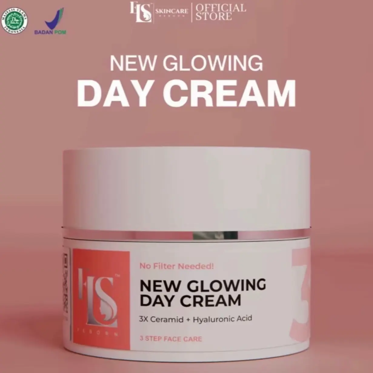 NEW LS SKINCARE BRIGHTENING DAY CREAM NEW GLOWING WITH UV FILTER SUNBLOCK PUTIH DALAM 7 HARI BPOM