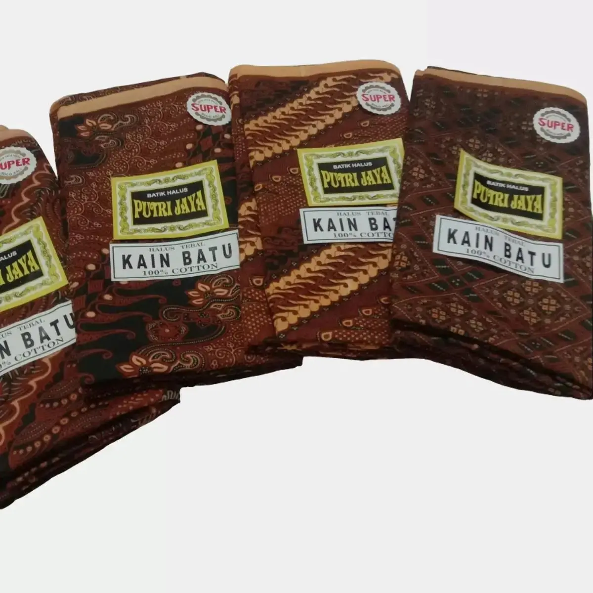 KAIN JARIK PUITRI JAYA 100RB ISI 4PCS PANJANG LEBAR HALUS TIDAK LUNTUR Collar Floral jarek lorek putih