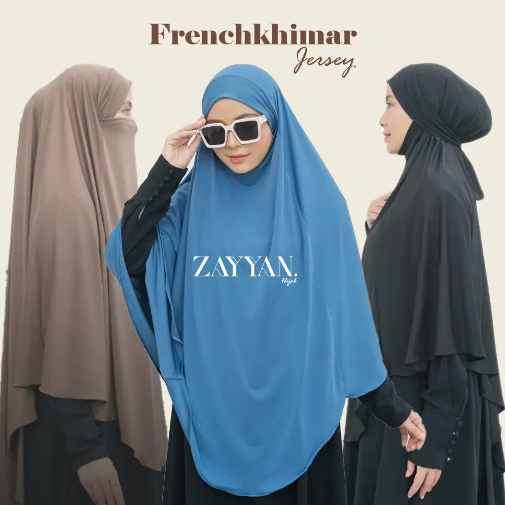 ZAYYAN. French Khimar Madinah Jersey Size L & XL Premium Hijab france  khimar