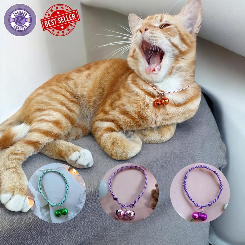 Product Introduction of Grosir kalung kucing anti kutu dan jamur bahan prusik halus ringan di pakai bell nyaring 2 lonceng cocok untuk kitten dan junior 1