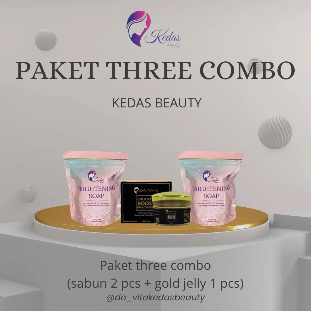 PAKET THREE COMBO kedas beauty ( 2 pcs sabun + 1 pcs gold jelly)