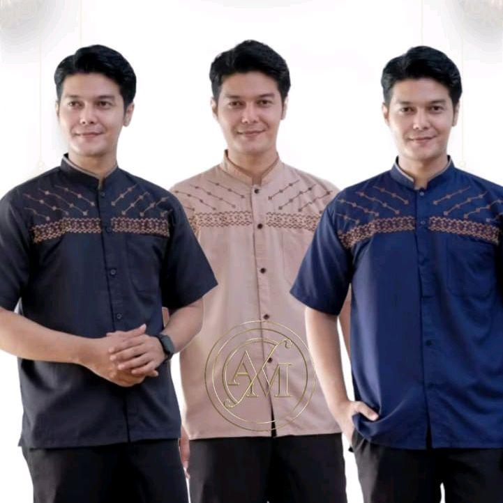 Harga Satu Paket Lebih Murah / Harga 3 Baju Koko pria lengan pendek bordir jasuke kekinian / Beli 3 Harga lebih murah / fashion muslim Katun Dewasa Formal Panjang 2