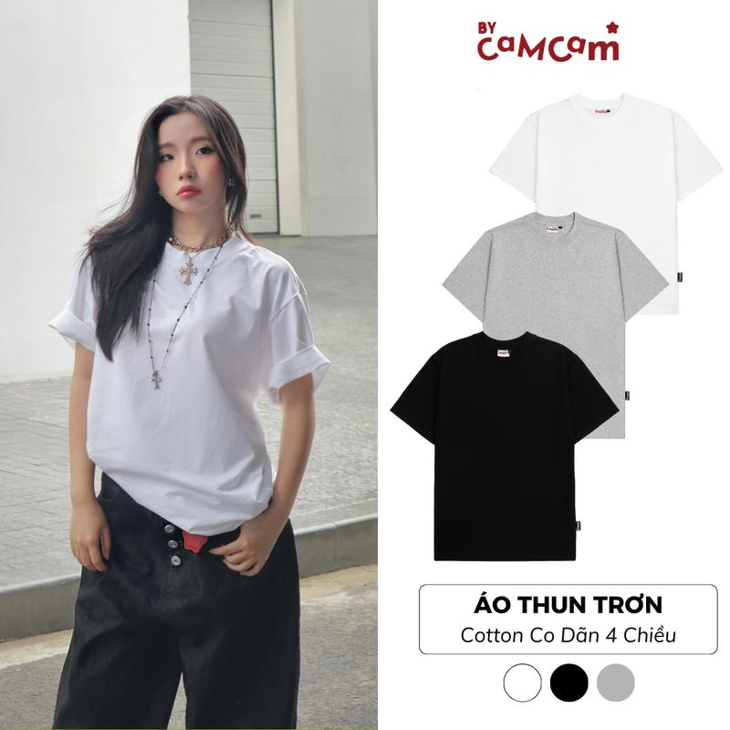 Áo Thun Form Boxy Cotton 4 Chiều Cao Cấp BYCAMCAM Áo thun trơn nam nữ Unisex ATN260