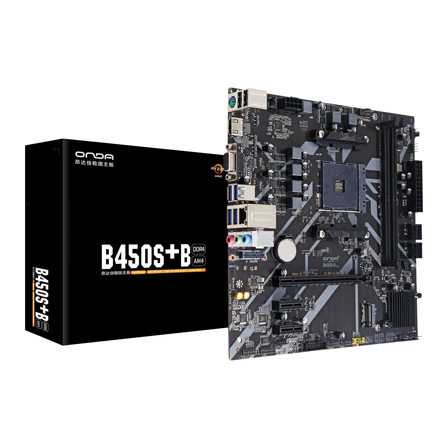 New B450 AMD Motherboard AM4 64GB DDR4 Desktop Motherboard 6-Phase Power Supply Support Ryzen R5 4000/5000 Series CPUs