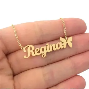 Kalung Liontin Nama Butterfly Anti Karat Dan Anti Luntur Emas Perempuan