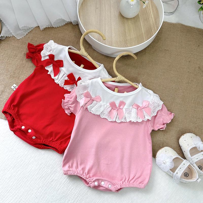 Bodysuit ngắn tay cho bé gái Body chip cộc tay Áo liền quần trẻ em Bộ đồ liền thân trẻ sơ sinh Body bé gái Chụp ảnh đi chơi thôi nôi đầy tháng sinh nhật du lịch SLH302