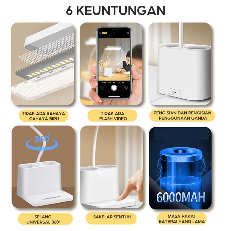 Product Introduction of 【Garansi 10 tahun】Lampu Meja Anti Rabun Untuk Anak-anak Hanya Untuk Perawatan Mata Multifungsi Kecerahan Yang Dapat Disesuaikan Kapasitas Besar Diperpanjang 12