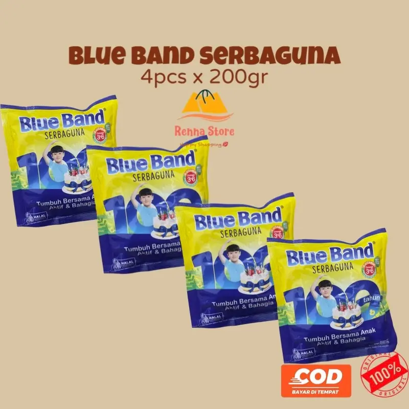 4pcs Blue Band Serbaguna 200gr Mentega untuk Membuat Kue dan Roti - Bahan Baking Butter Food Makanan