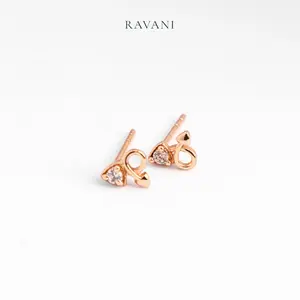 Ravani Indonesia Ajeng Earring - Anting Stud Rhodium Wanita Simple Tahan Karat