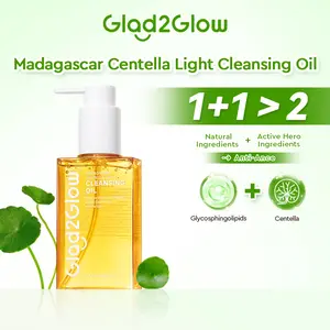Glad2Glow Cleansing Oil Madagascar Centella Light 100ml/200ml Remover bersihkan kotoran wajah makeup remover micellar water acne jerawat cleanser micellar water untuk kulit jerawat pembersih makeup wajah cleansing oil