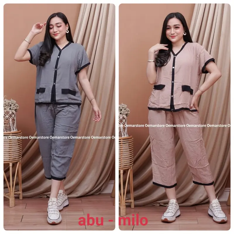 PAKET HEMAT 2 PCS 80RB one set croptop setelan wanita kekinian baju santai tangan pendek daily ootd bahan RAYON 2
