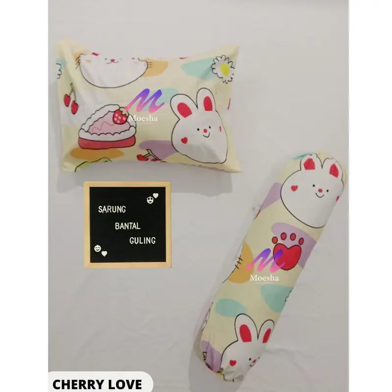 Sarung Bantal dan Sarung Guling Katun  SET Motif  Aesthetic Abstrak Karakter 3