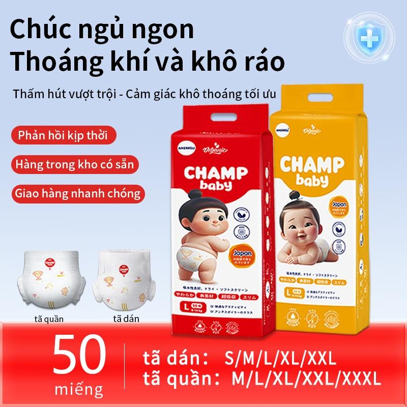 TOP [Sản phẩm mới]-CHAMPION BABY- Tã quần/tã dán CHAMP cho bé thoải mái, Nhẹ， giao hàng nhanh S-XXXL