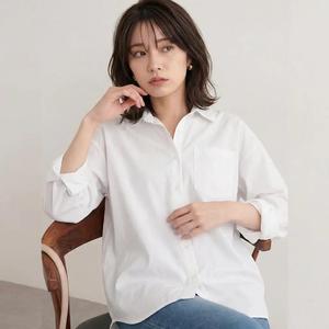女性用のプレーンなボタン付きフロントドロップショルダーシャツ、秋冬用のカジュアルな長袖カラー付きトップ、日常着用用の女性服、品質と耐久性