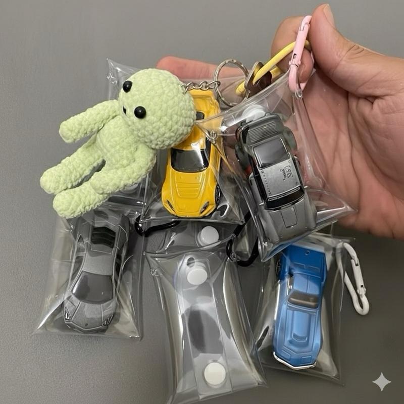 (KHÔNG KÈM XE) Túi móc khoá bảo vệ và trang trí dành cho xe mô hình 1:64 HotWheels - Túi có thể không vừa một số xe quá khổ, có cánh gió hoặc xe bán tải nên khách hàng cân nhắc hoặc liên hệ với shop trước khi mua ạ