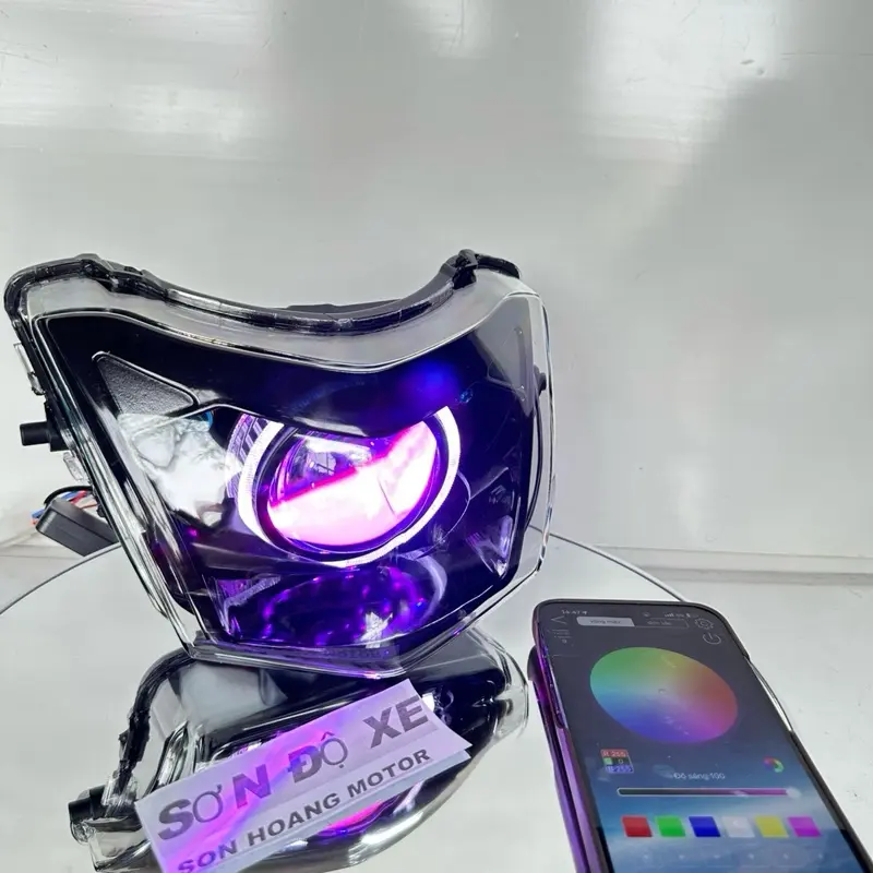 Bi Cầu Wave Độ Sẵn Bi F11 + E11+ M10 Mắt Quỷ App + 3D App Công Xuất 60W 70W Lắp Wave 50-100-110 Bảo Hành 12 Tháng ( Tặng Kèm Dây Nguồn Bi ) Đèn Pha lắp xe máy 7