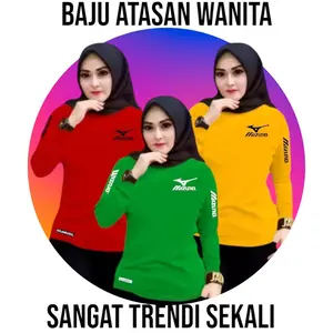 Baju Olahraga Wanita Lengan Panjang Kaos Jersey Dry Fit Running Zumba Lari Yoga Fitness Senam