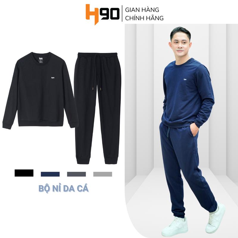 Bộ Đồ Nỉ Nam H90, Set Quần Áo Tay Dài Chất Nỉ Da Cá 3 Màu Kiểu Dáng Regular Thể Thao, Trẻ Trung, Năng Động BDN01 Sport Tập Thể Dục Tập Gym Chạy Bộ Top