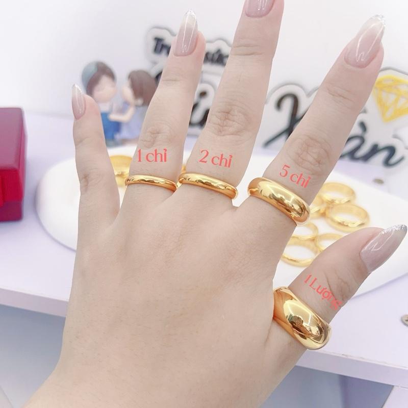 (Bằng đồng không phai) Nhẫn Trang sức tròn trơn 1c 2c 5c 1Lương nhẫn phụ kiện nam nữ có kí hiệu