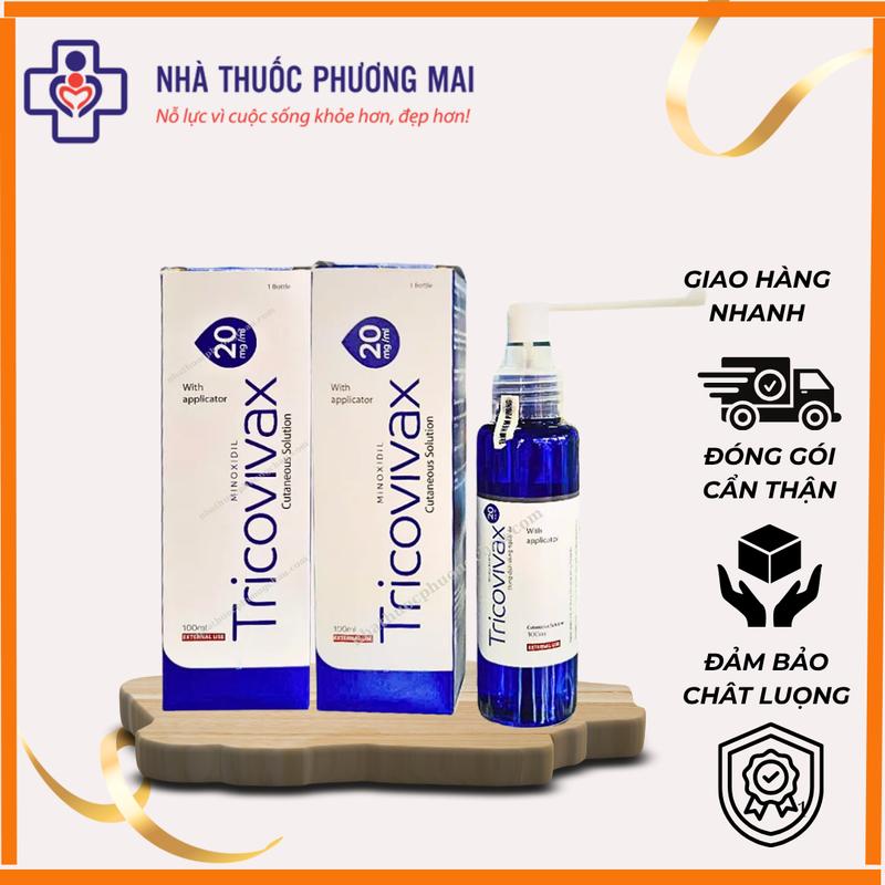 TRICOVIVAX 2 (Minoxidil 2%) – Hỗ trợ mọc tóc mới, giảm thiểu tình trạng rụng tóc, giảm chứng h.ó.i đầu Hộp 1 lọ *100ml