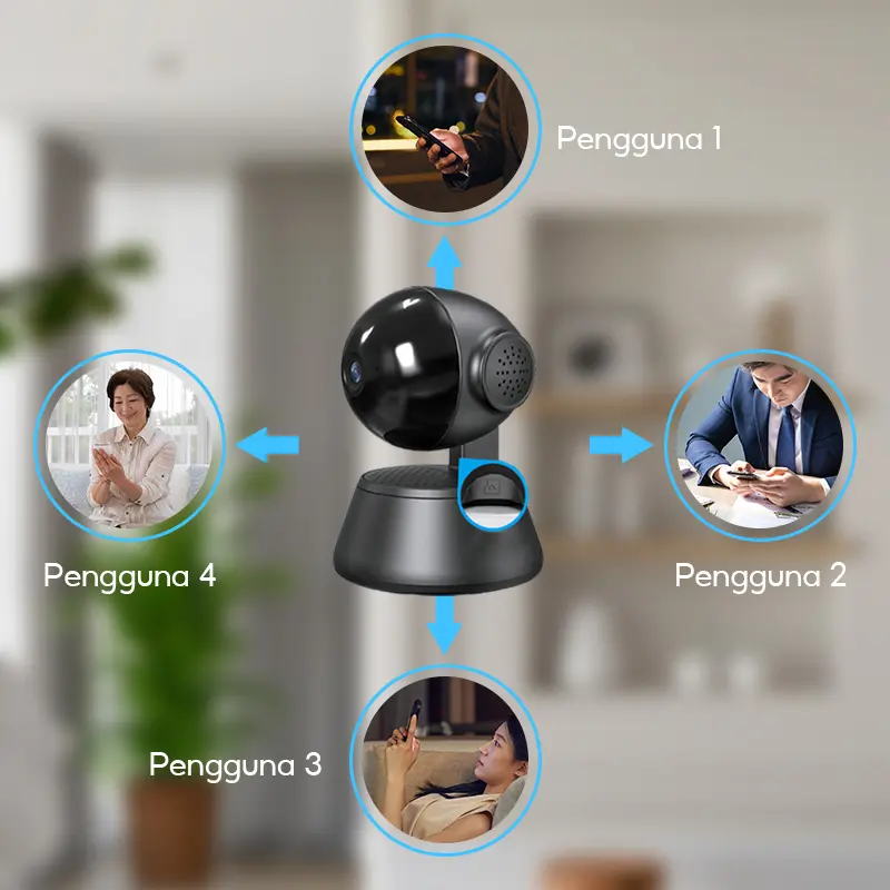 COD V380 Q6 PRO Hitam 1080P Indoor Camera IP Keamanan Cerdas WiFi Penglihatan Malam Kamera Audio Dua Arah Motion Track 6