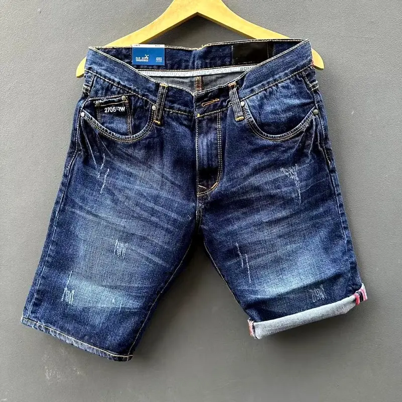 Celana Pendek Jeans  Pria Terbaru Import Distro Sobek/Celana Pria Denim Cowok/Celana Jeans Pria Dewasa Santai/Celana Distro Anak Laki Laki Fit Slim 0