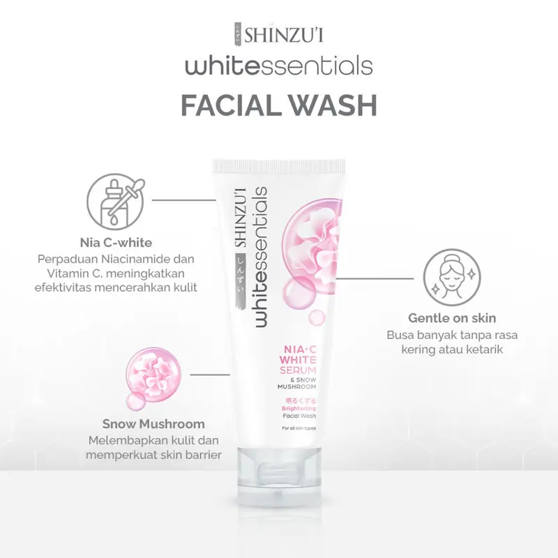 Shinzui WHITEssentials Double Brightening 80ml - Facial Wash BPOM - Muka, Wajah 0