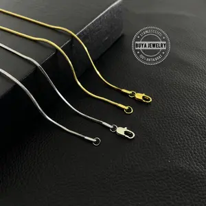 [Gratis Cincin] Kalung Titanium Pengait Lobster Mewah Pria Wanita Silver Emas Anti Karat Harian Pelapisan Logam