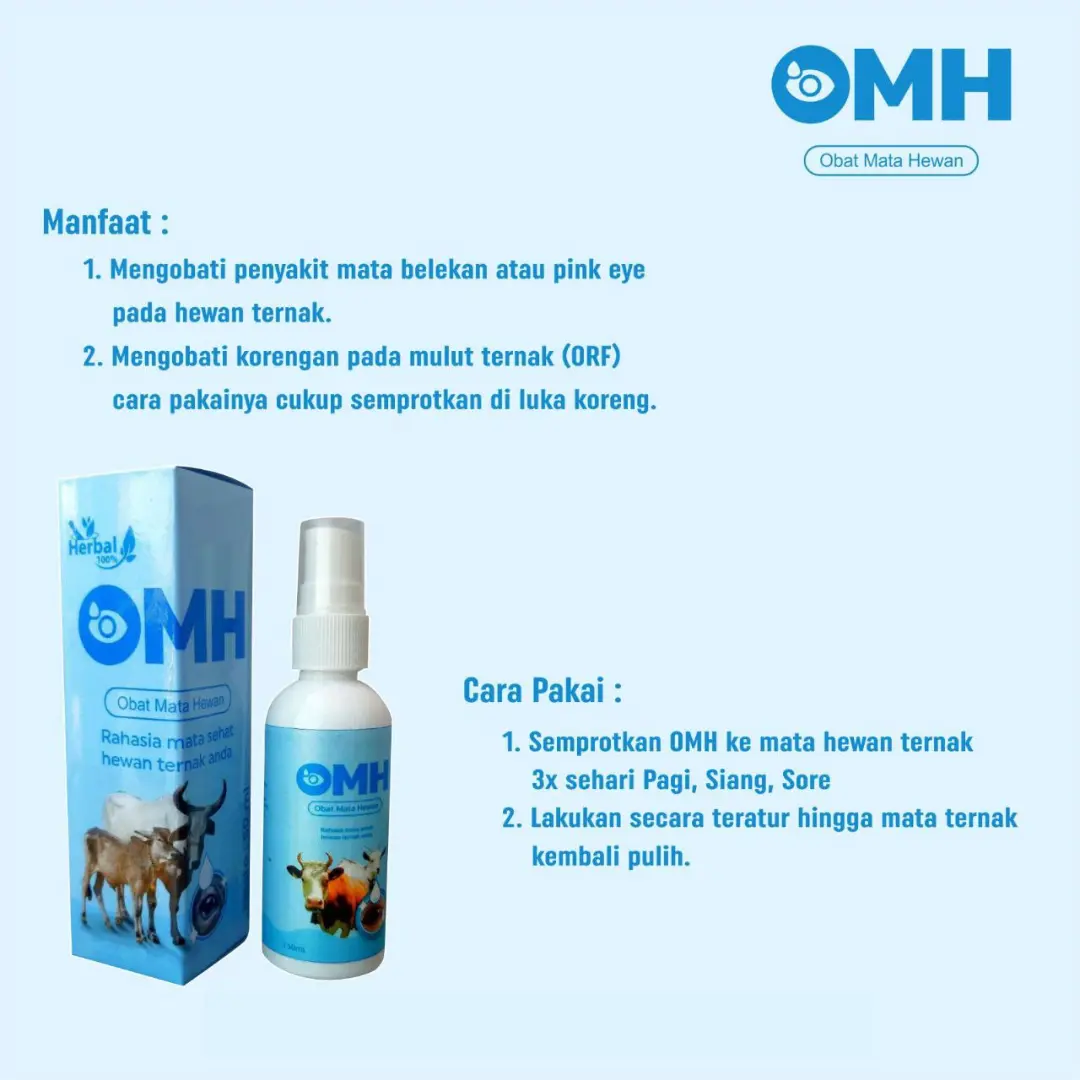 OMH Obat Mata Hewan Kambing Sapi dan Kucing Spray Isi 50 ml