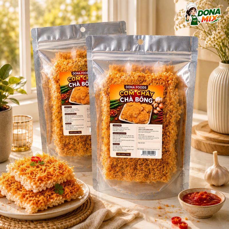 COMBO 2 Túi Cơm Cháy Siêu Chà Bông Giòn Rụm, Xốp Từng Miếng, Đậm Vị Ăn Vặt Cực…