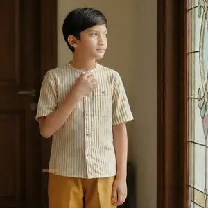 ORIZANO Setelan Anak Salur Lengan Pendek Radeen - Baju Anak Motif Garis Fashion Katun Haruka & Toyofo Fodu PREMIUM Super Premium Nyaman untuk Main dan Kegiatan Harian