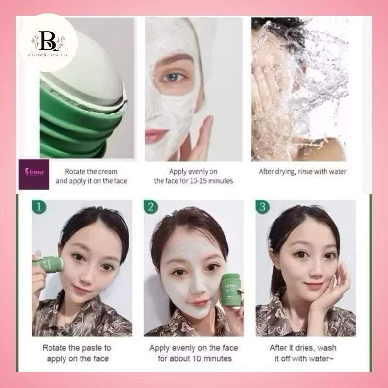 [ COD ] MEIDIAN Green Mask Stick 100% Original Masker Wajah Green Tea Pembersih komedo Hidung & Wajah 4