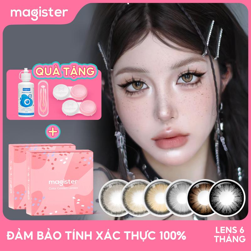 【HOT&COD Combo Kính Áp Tròng Magister QUEEN ROZE SUPERSIZE 0~6.00 Mua 2 Tặng 4 Quà Tặng Ochre Kính Áp Tròng Cận DIA 14.0 14.5mm Allure Gray Lens Mắt Màu