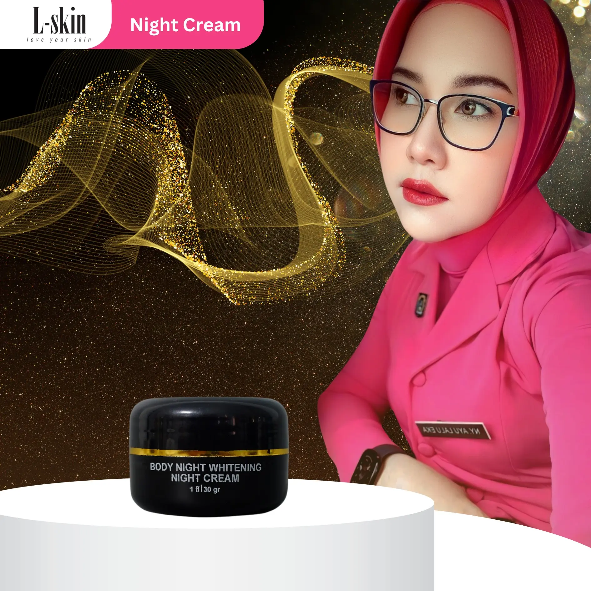 Lskin | L skin | lskin Night Cream Body Brightening Membantu Mempercepat Proses Mencerahkan Kulit Badan Perawatan Tubuh Pencerah Lotion Lightening
