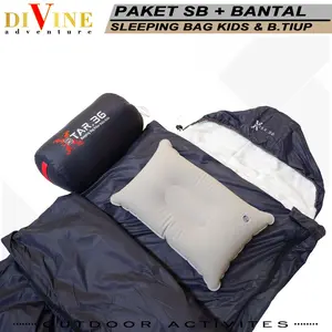 paketan sleeping bag kids xstar 3.g dan bantal tiup paket hemat sb+bantal tiup murah Sb kids waterproof polar bulu tebal