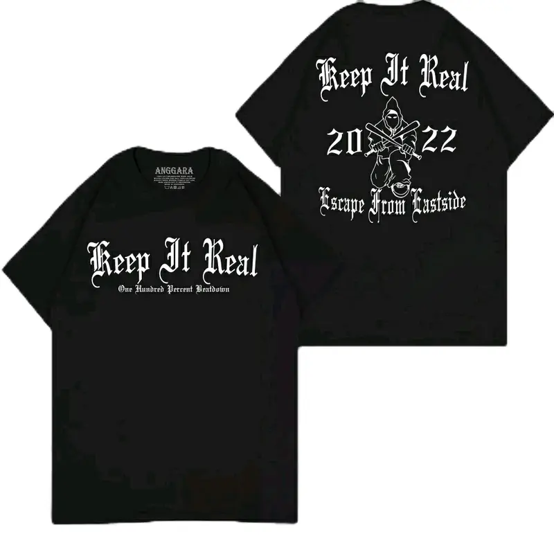 KAOS KEEP IT REAL/KAOS HARDCORE/KAOS PUNK TERLARIS Katun Combed Dewasa 8