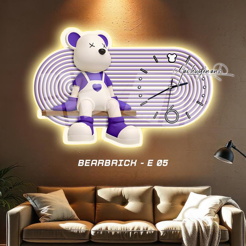 Đồng hồ - GẤU BEARBRICK - Trang trí decor phòng, đồng hồ trang trí nhà cửa, quà tặng, đồng hồ treo tường. 1