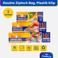 Gambar HEBAT Ziplock Bag Plastik Klip Makanan Double Zip Food Grade BPA Free Freezer Microwave Safe, 3 Ukuran dari Packbag trashbag Kota Tangerang 3 Tokopedia