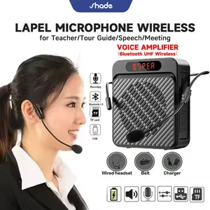 Shade Speaker Pinggang Portable Mini Bluetooth Dengan Microphone Mic Clip-on Bando Pengeras Suara Untuk Guru Dosen Mengajar Instruktur TourGuide Presentasi Kegiatan Outdoor Seminar