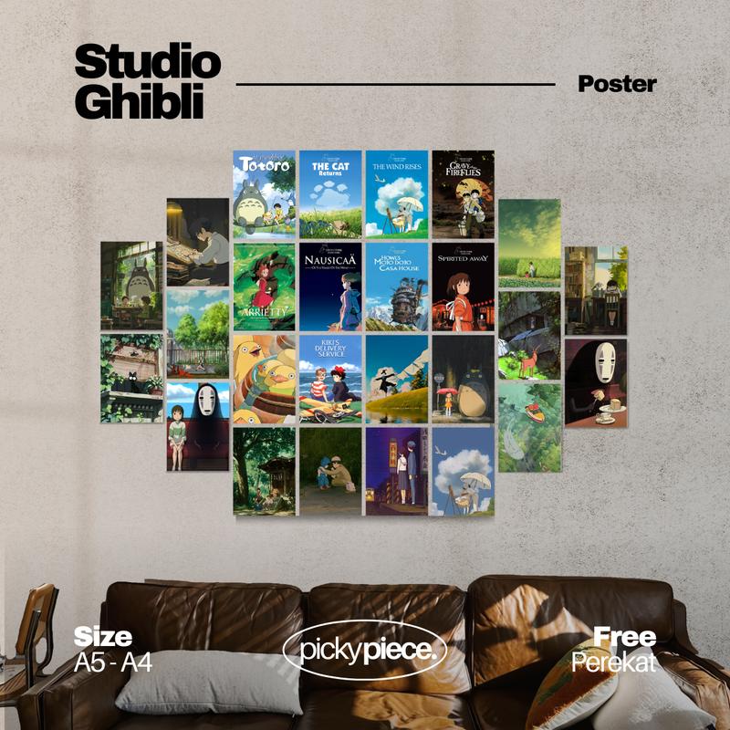 Poster Dinding Aesthetic Studio Ghibli (Isi 32 pcs) 2
