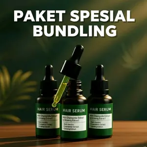 Paket Bundling 3 Botol Hair Serum Perawatan Rambut Alami 20ml Argan Oil Vitamin E Aloe Vera Kuat Sehat Berkilau