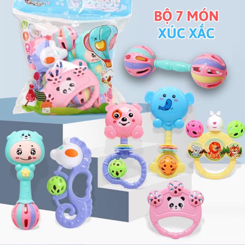 bộ xúc xắc 7  món cho bé cầm nắm phát triển trí tuệ và kỹ năng cầm nắm