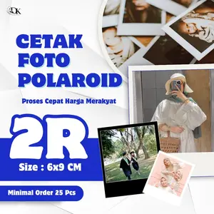 Cetak Foto Polaroid Bingkai Hitam Ukuran 2R Paket Isi 25 Pcs Sehari Jadi
