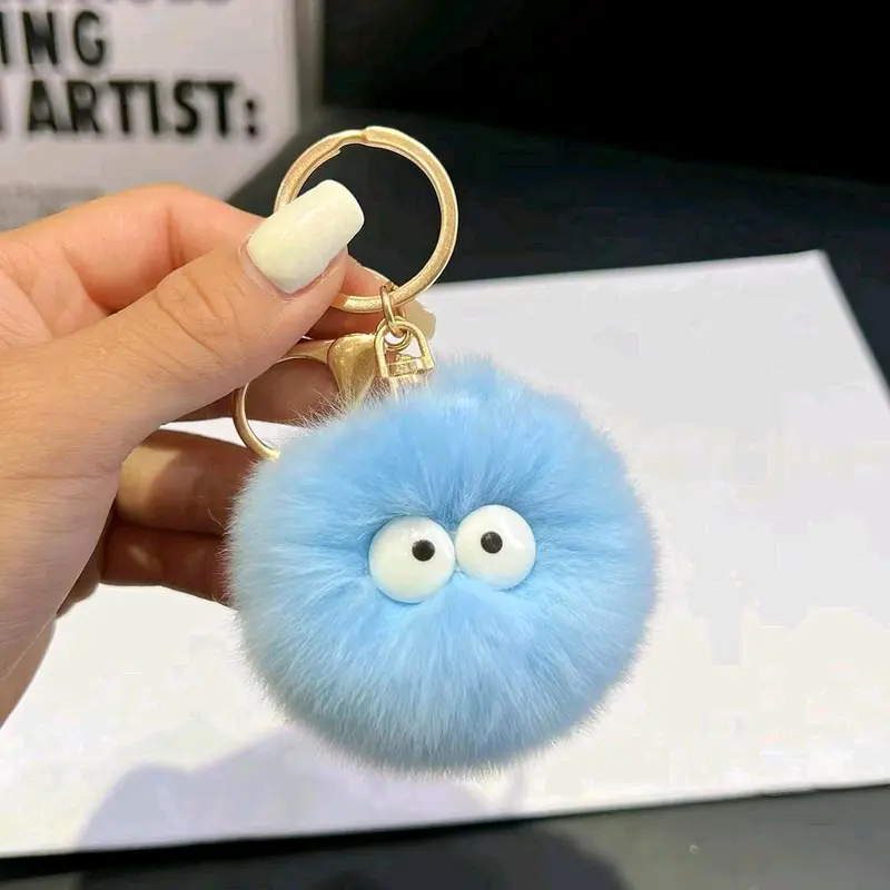 Keychain Bagchain Pom Pom Bulu Ganci Gantungan Kunci Lucu 3
