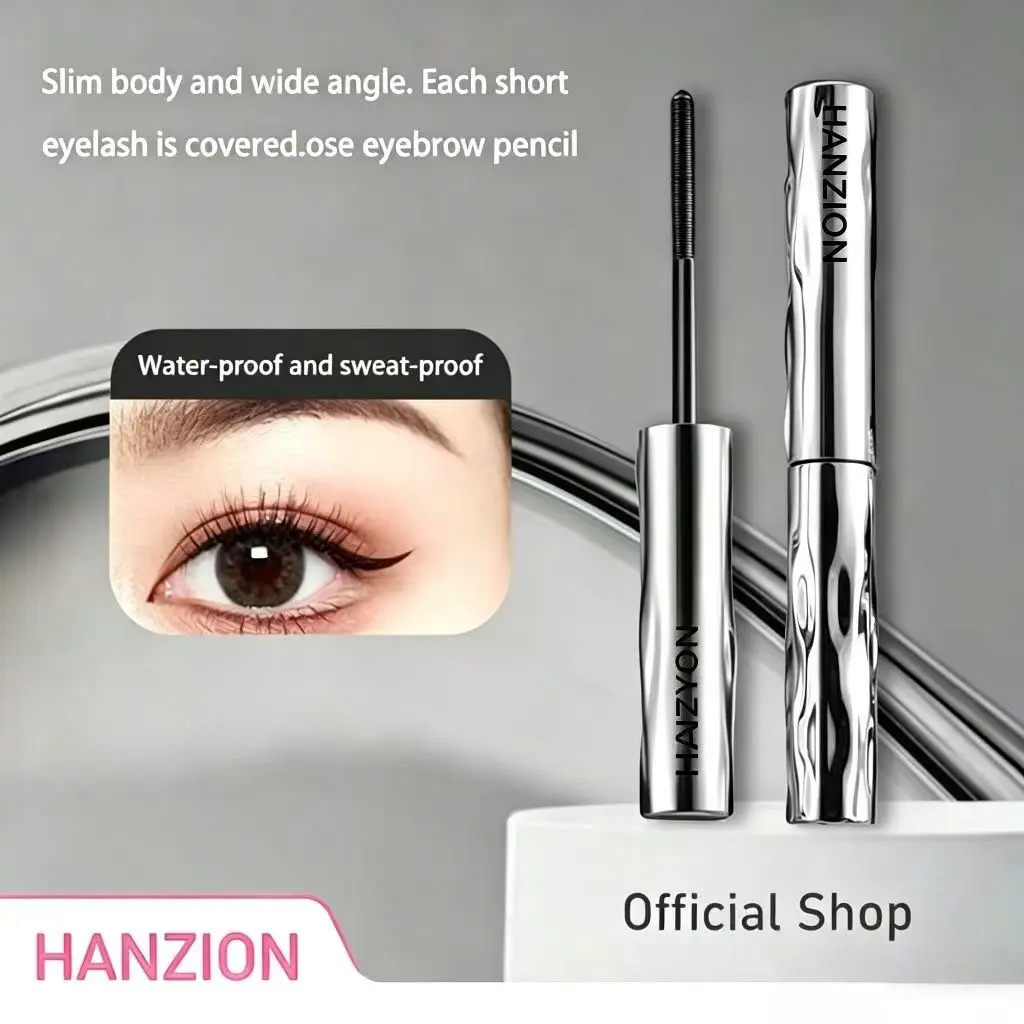 HANZIONIron Mascara Curling Smudgeproof & Waterproof Untuk Bulu Mata Lentik Panjang & Tahan Lama-Dengan Kepala Sikat Berbahan Besi Bergelombang Roll To High Volume Mascara-Maskar
