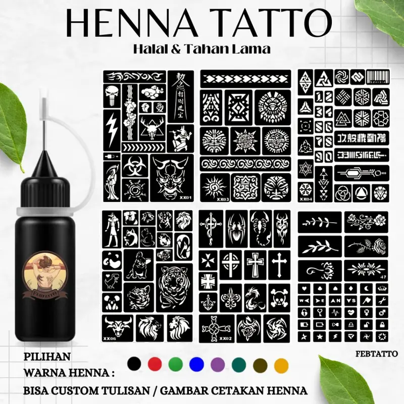Henna Tato Halal Tahan Lama Bisa Custom Hena Kit 10ml HEN 204 - E25 8