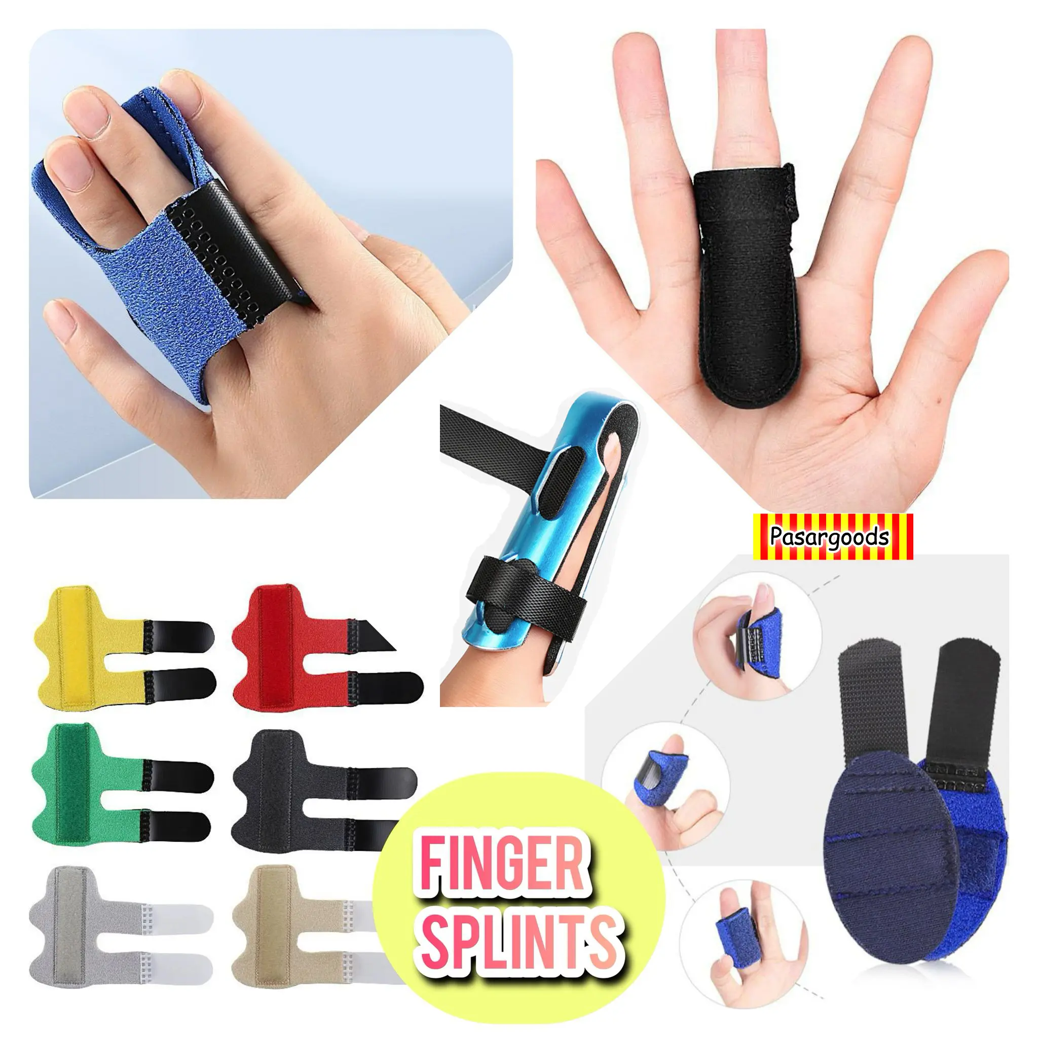 2PCS Finger Splint Trigger Straightener Corrector Brace Support Protector Pain Relief Fracture Recovery