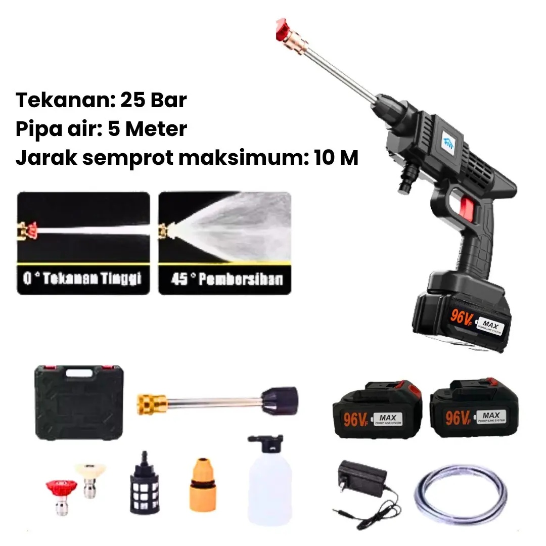 Jet Cleaner Alat Cuci Motor Baterai 96VF Mesin Steam Power Spayer Mobil dan Motor Portable Termurah Alat Semprotan Pembersih Elektronik Serbaguna