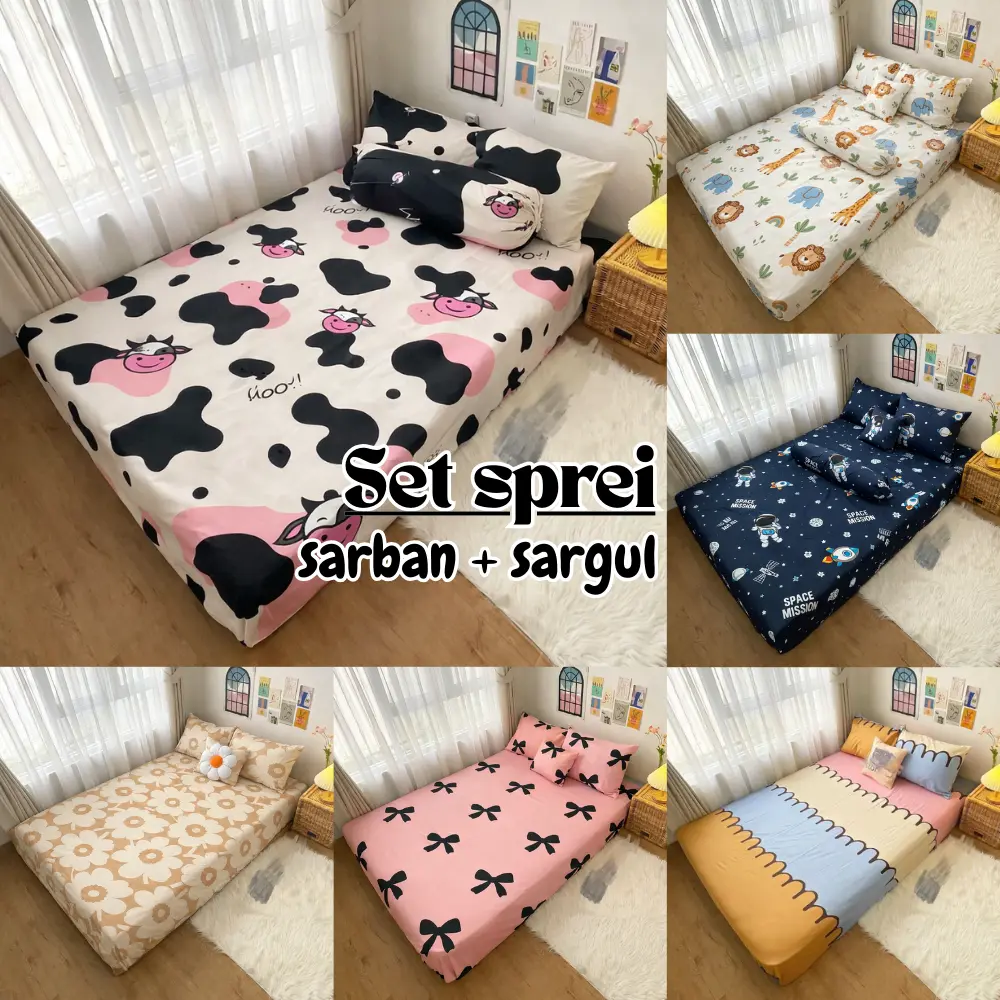 #1 SPREI AESTHETIC HOMEMADE / SPREI MOTIF ANAK SIZE 120, 160, 180x200 / FREE SARBAN SARGUL