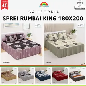 California - Sprei RUMBAI King (180x200) Terlaris pilihan